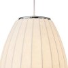 Dekoracyjna nowoczesna biała lampa wisząca designerska skandynawska tkaninowy abażur podłużny 50cm SILK BARREL ST-2335-20 Step Into Design